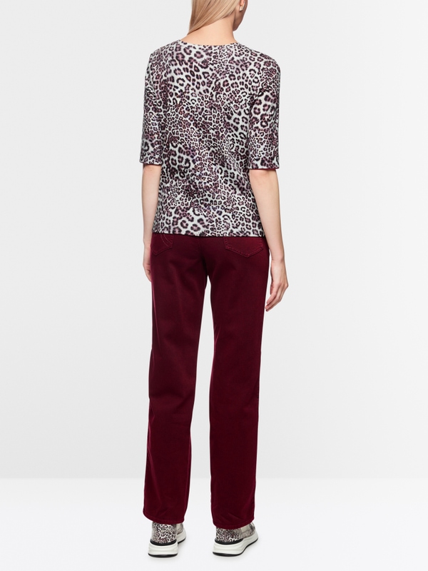 Ribbed shirt with leopard print