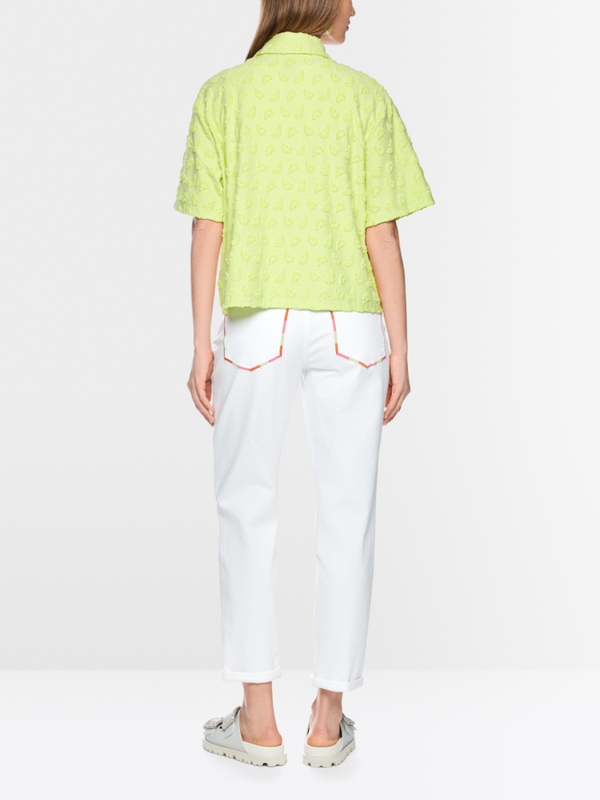 Short-sleeved towelling texture blouse
