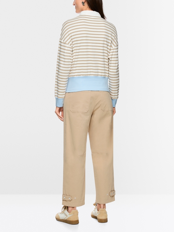 Striped polo shirt in stretch cotton