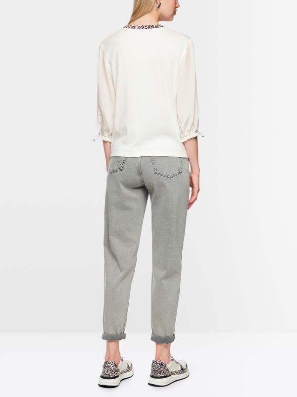 Blouse shirt with leopard print