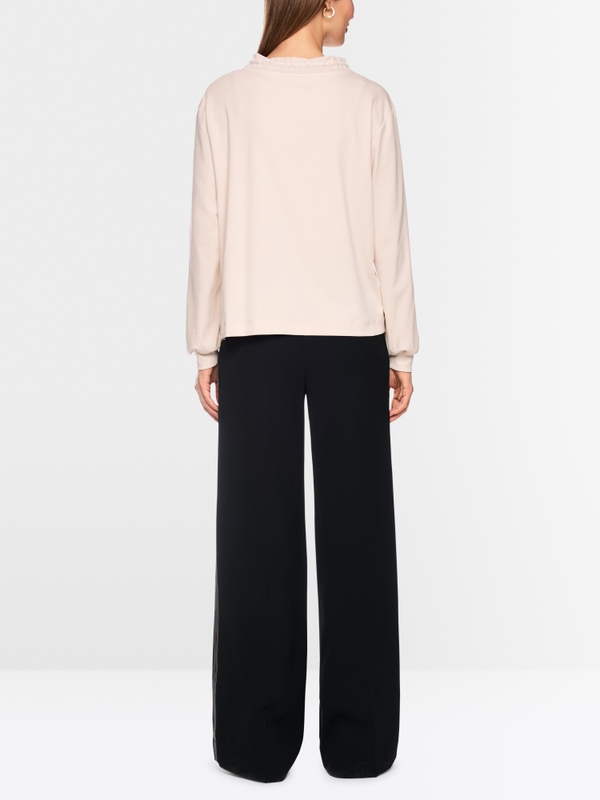 T-shirt à manches longues en mélange de matières