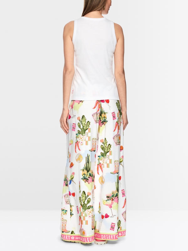 Ribbed top with cactus print