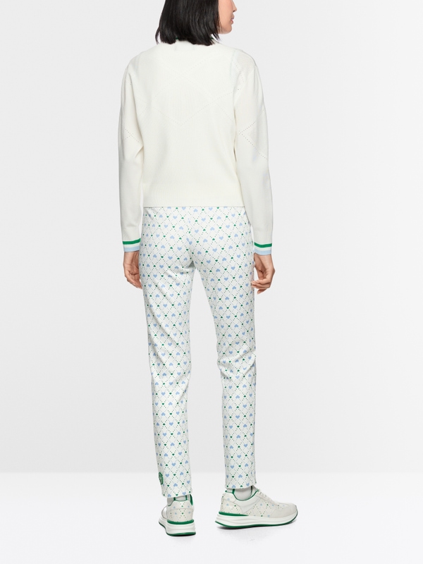 SOFIA heart print scuba jersey trousers
