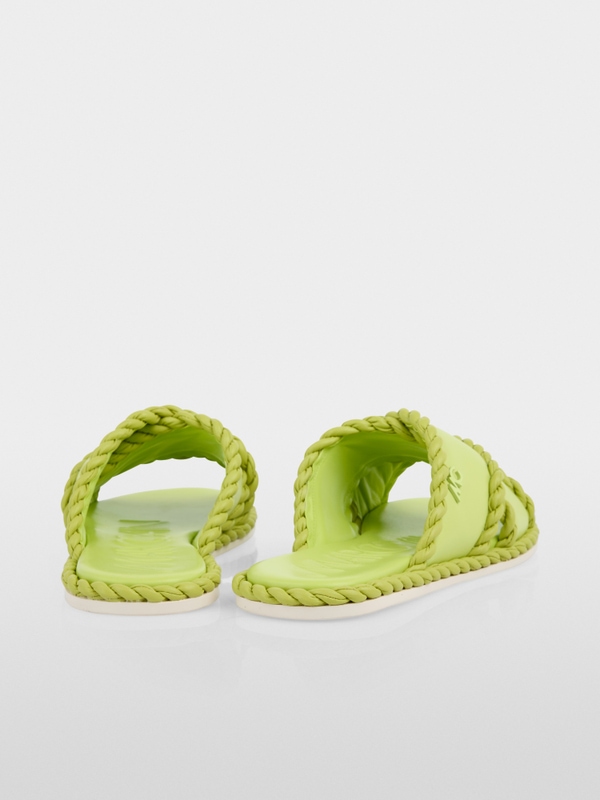 Mules plates avec détail en corde
