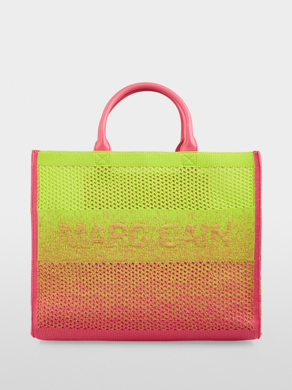 Knitted shopper bag with dégradé effect