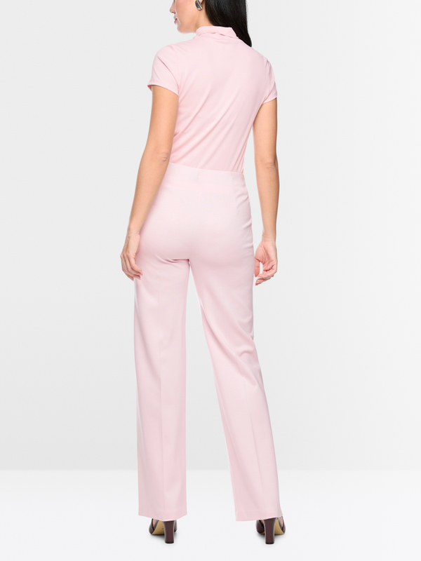 Stretch cotton shirt with raised collar