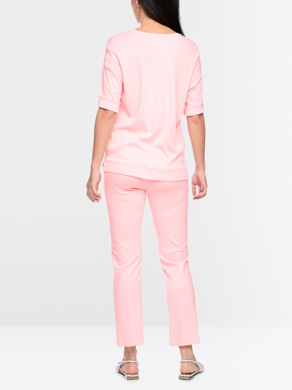 Materials mix blouse-style shirt