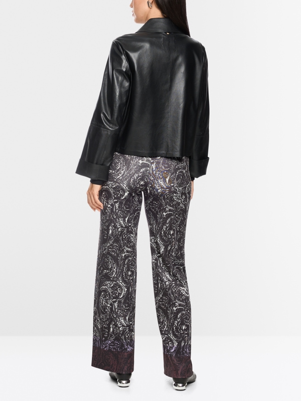 Cropped leather jacket
