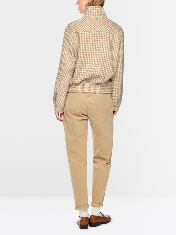 Blouson jacket with houndstooth