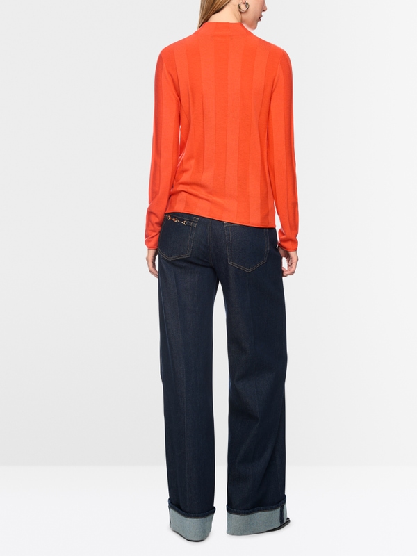 Slim-fit jumper with stand-up collar