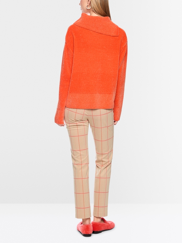 Chenille yarn turtleneck jumper