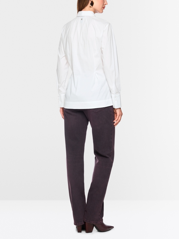 Stretch cotton blouse with seam details