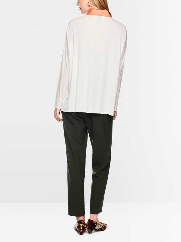 Silk blend blouse-style shirt