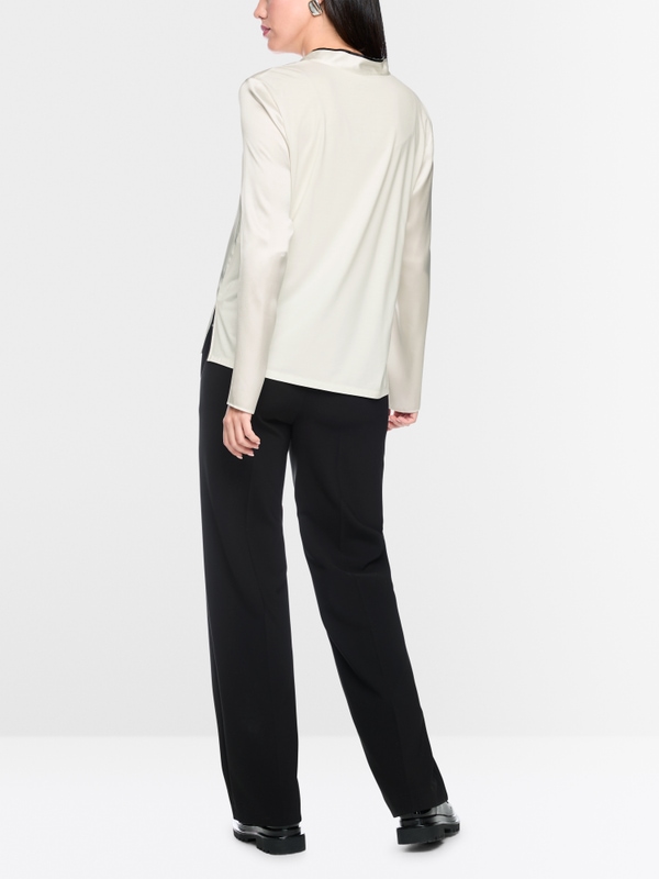 Silk-blend bow blouse