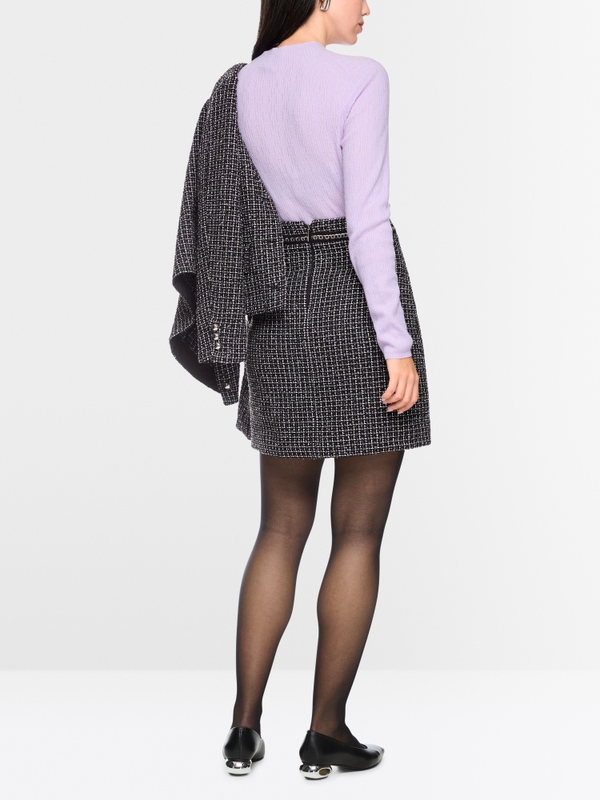 Tweed skirt with chain detail