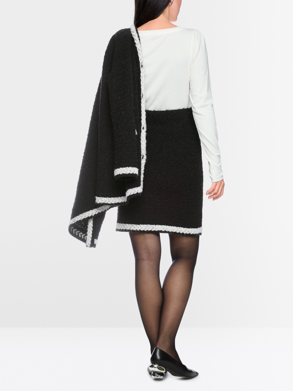 ‘Knitted in Germany’ bouclé midi skirt