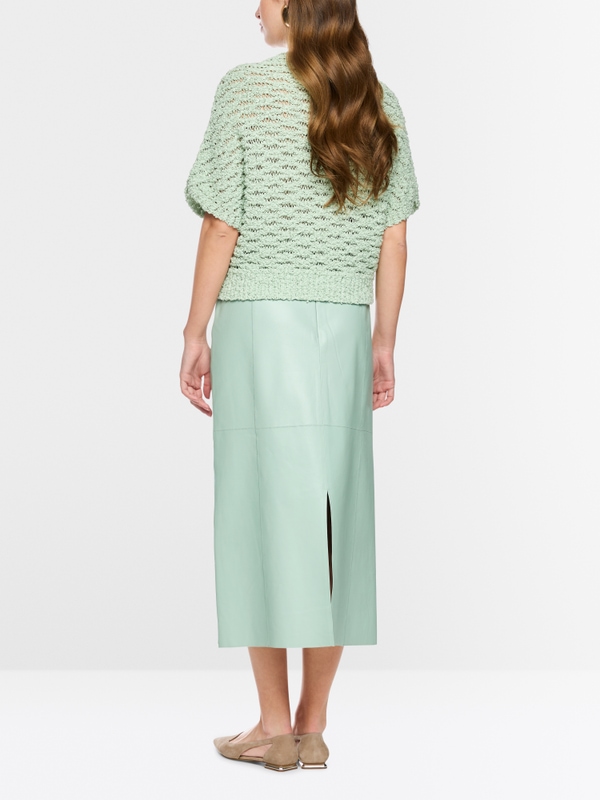 Fine nappa leather maxi skirt