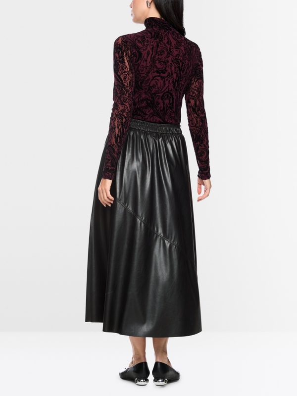 Leather-look midi skirt