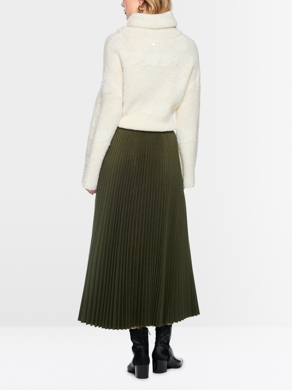 Boiled wool midi skirt