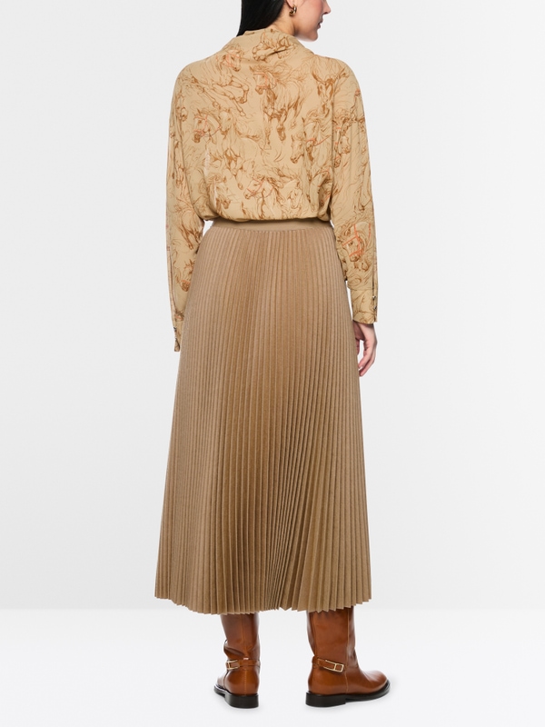 Boiled wool midi skirt