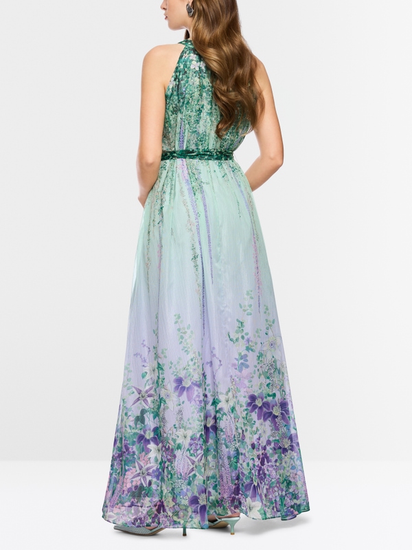 Halter-neck dress with floral print