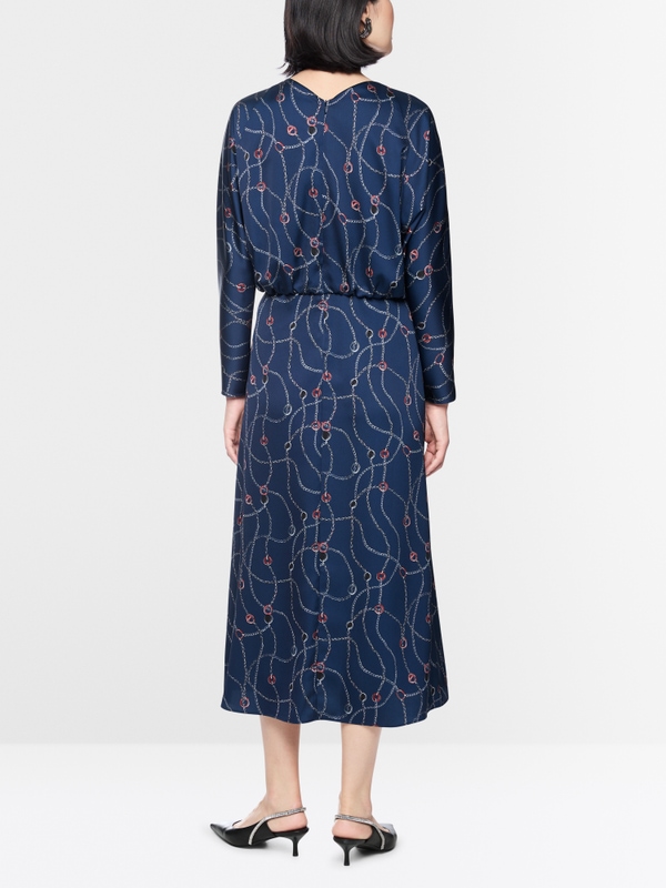 Midi dress with chain print