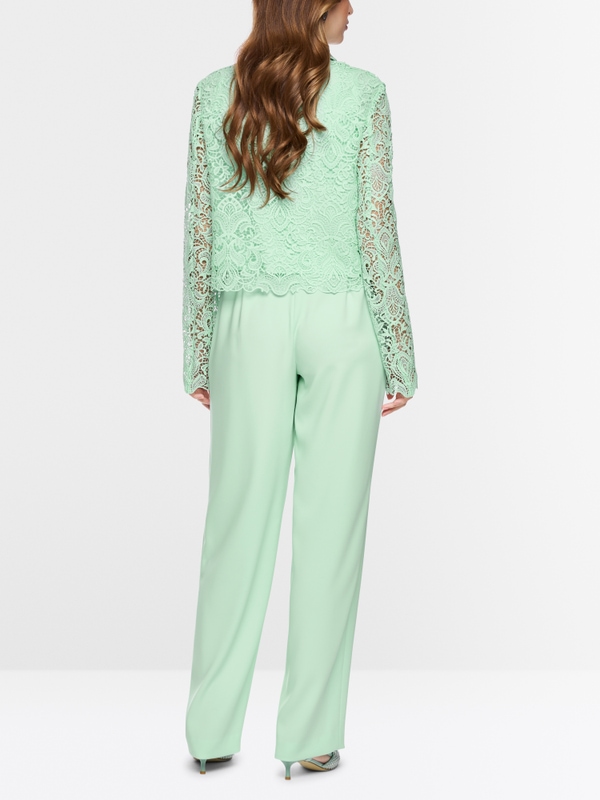 Jacket with lace and rhinestone buttons