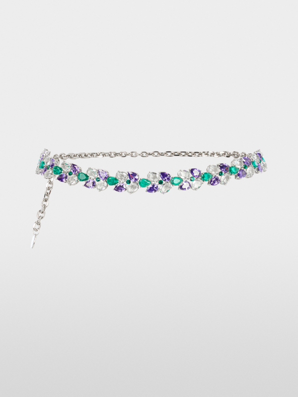 Waist belt with rhinestones