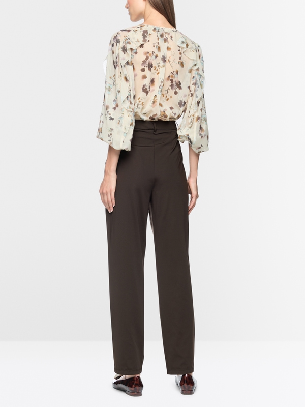 FAQUS feminine fit fabric trousers
