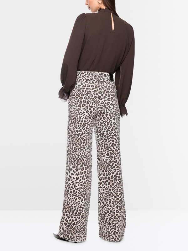 WARRI wide fit leopard print jeans