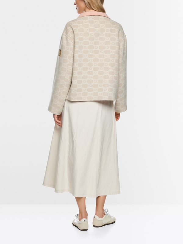 Veste réversible en laine mélangée avec imprimé logo en chaîne