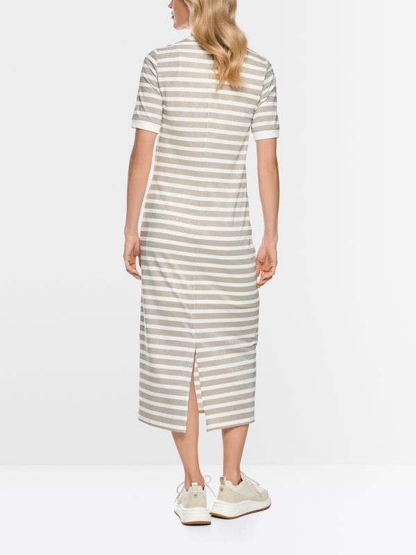 Robe double épaisseur à rayures en lurex