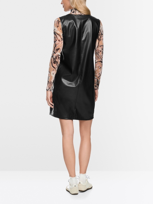 Robe courte en simili cuir avec cordon de serrage