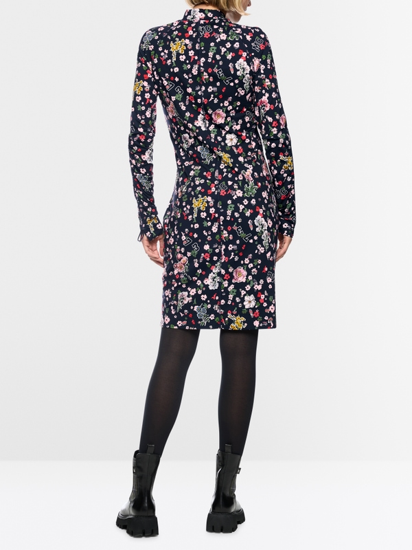 Robe à col roulé avec imprimé intégral