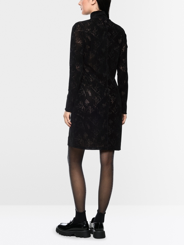 Midi dress with cat print