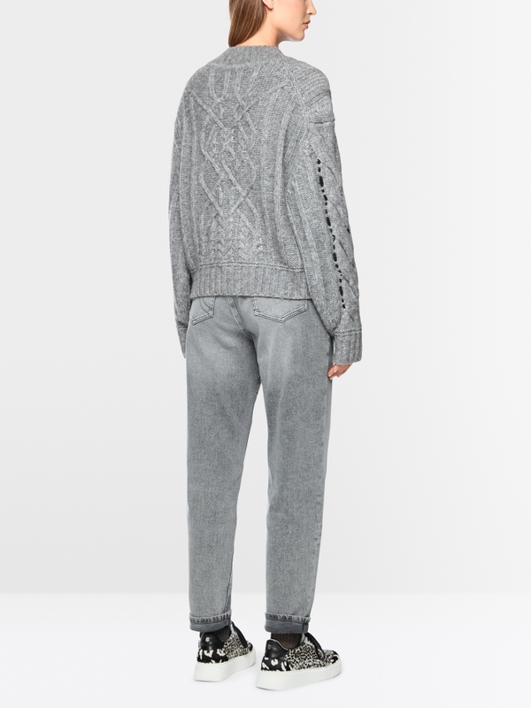 Cable-knit jumper with details