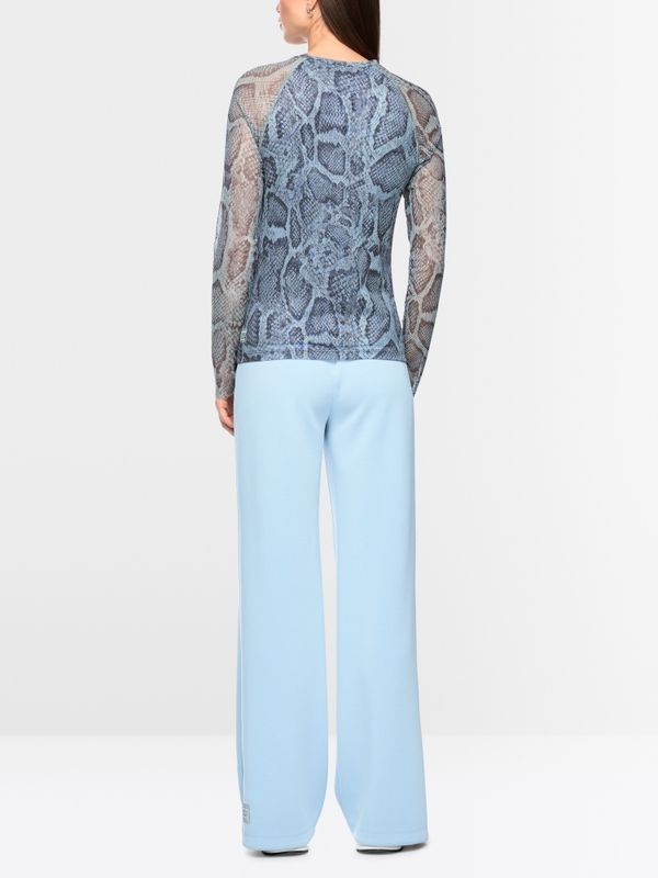 Mesh shirt with animal print