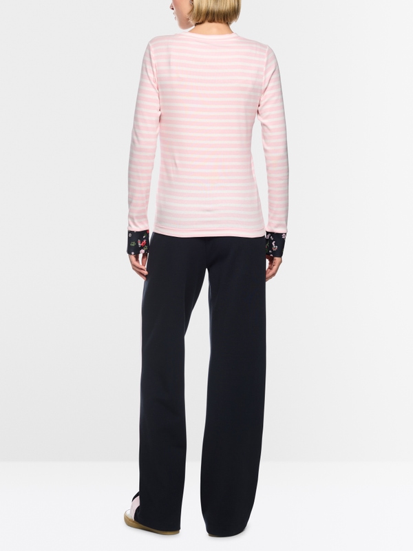 Long-sleeved shirt with striped look