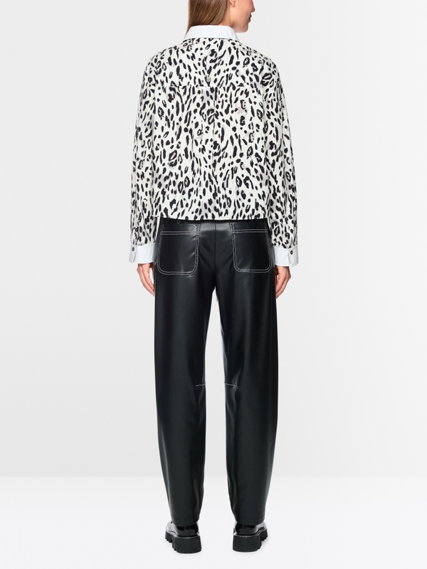 Cotton blouse with leopard print