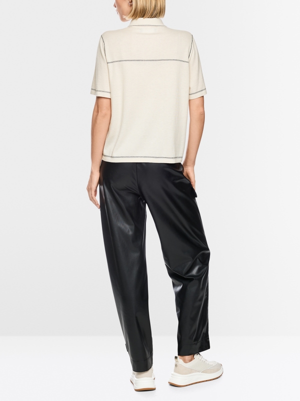 Polo en maille fine mélange laine
