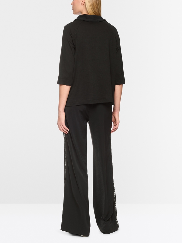 Troyer-style blouse with fine rib