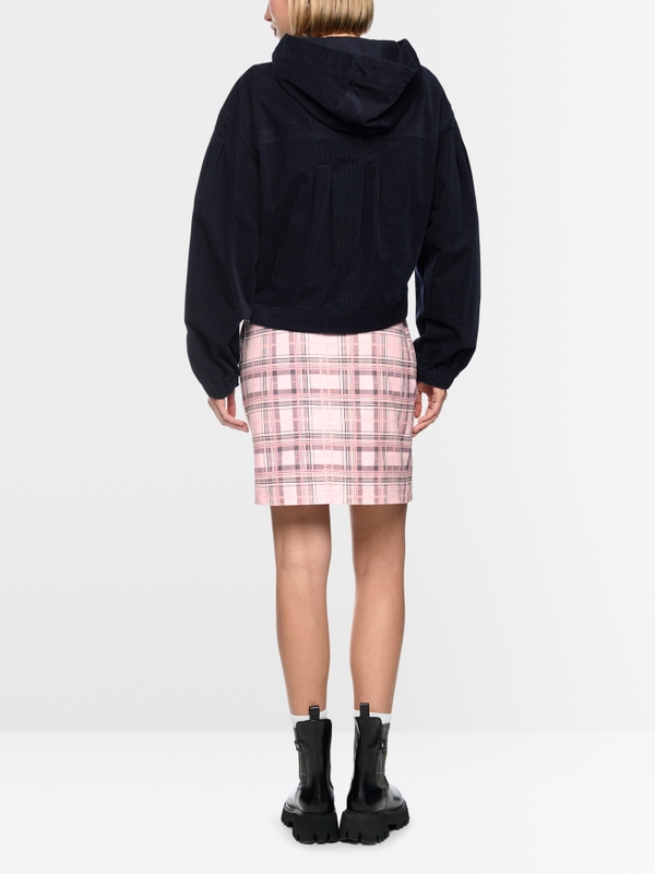 Delicate check & embroidery cord skirt