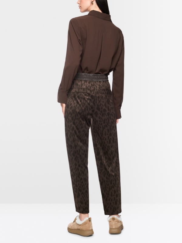 RANCHI relaxed fit leop print trousers
