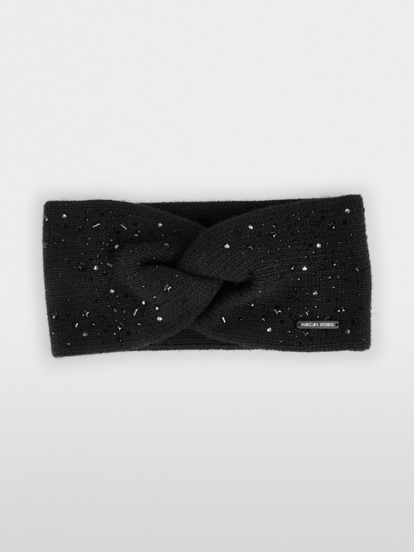 Headband with twisted knot and rhinestones