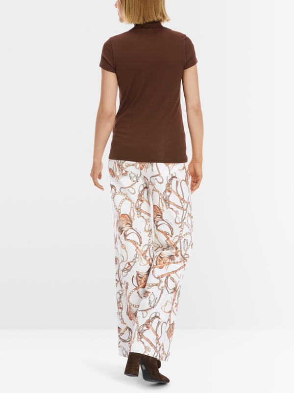 T-shirt with slit mock neck