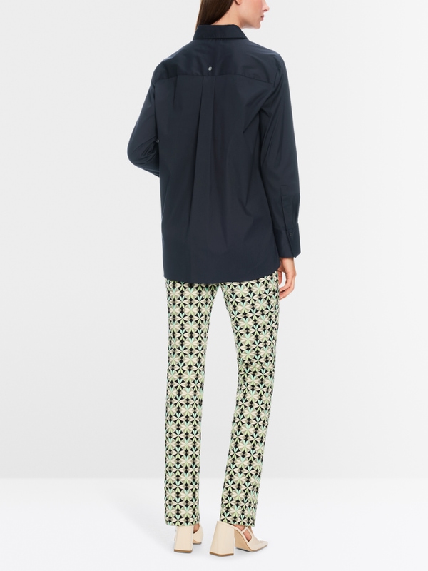 Stretchkatoenen overhemdblouse