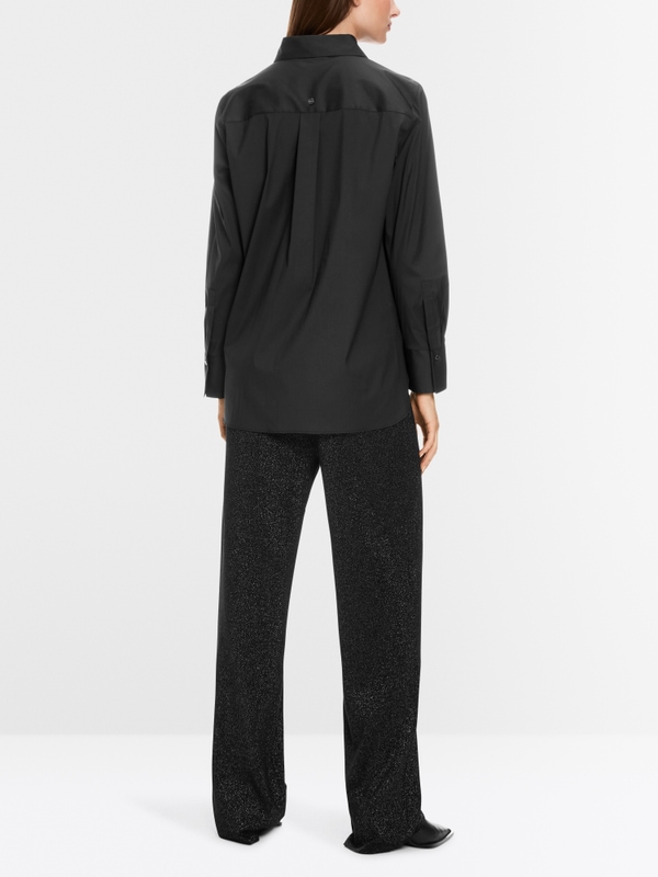 Stretchkatoenen overhemdblouse