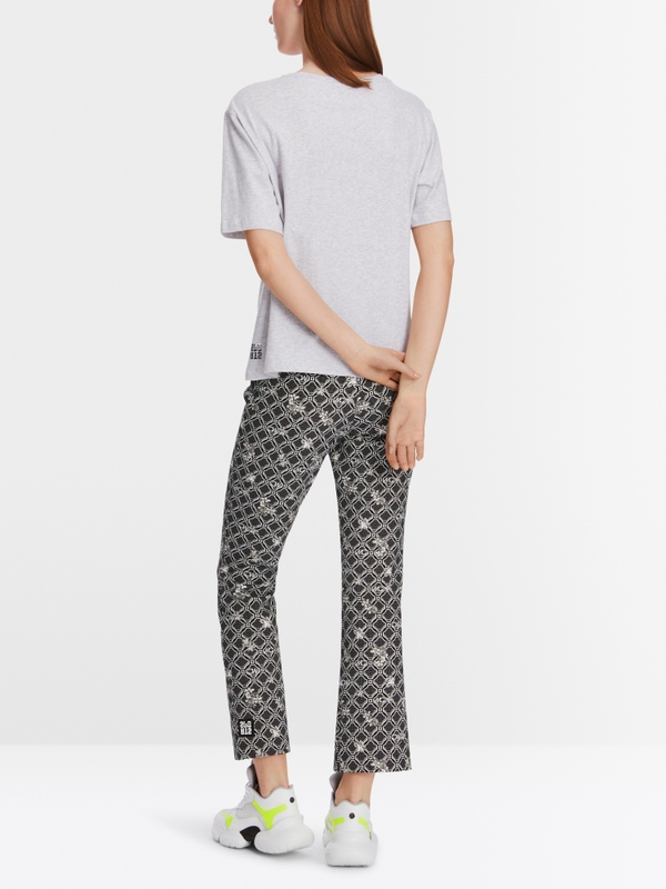 Cotton T-shirt with glitter motif