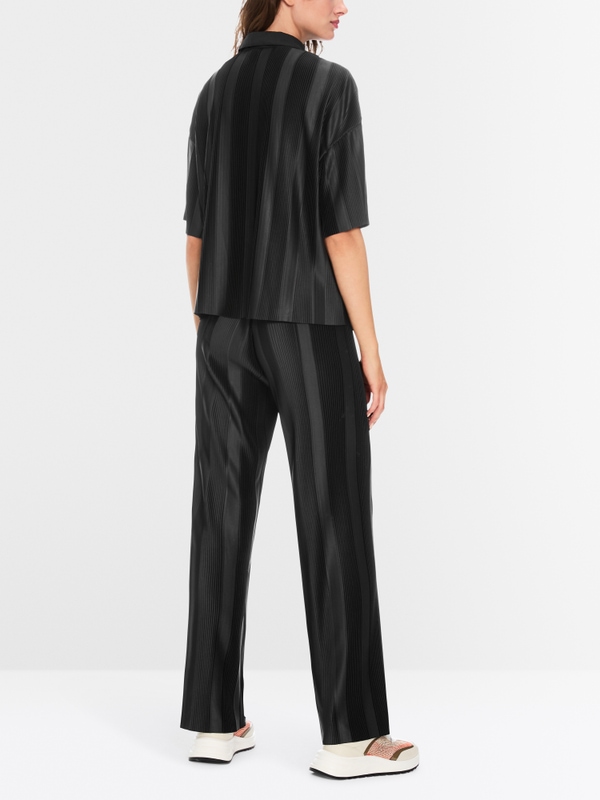 Cropped Poloshirt mit Plissee