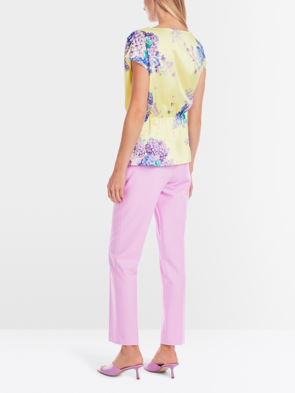 Satinbluse mit Print "Rethink Together"